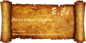 Reisinger Csaba névjegykártya